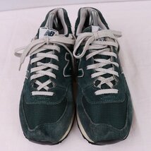 574 ニューバランス 26.0cm/new balance 緑 グリーン グレー 白 中古 古着 スニーカー メンズ yy8119_画像3