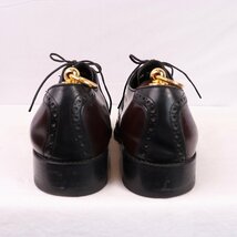 フローシャイム 9 1/2 EEE /　27.5㎝ 位 サドルシューズ 内羽根 バーガンディ 黒 90's ヴィンテージ メンズ Florsheim 古着 中古 ds4042_画像4