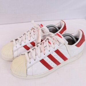 SUPERSTAR 27.5cm/adidas スーパースター アディダス スニーカー 白 ホワイト 赤 中古 古着 メンズ ad4616