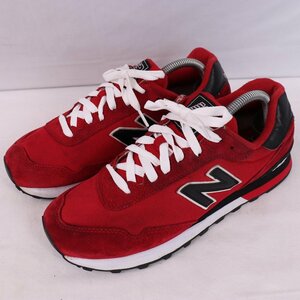 515 ニューバランス 26.5cm/new balance 赤 レッド 黒 白 中古 古着 スニーカー メンズ yy8271