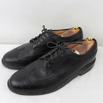 フローシャイム 10 C /27.0cm-27.5cm 位インペリアル ウィングチップ 黒 ブラック メンズ Florsheim 古着 中古 ds4062_画像1