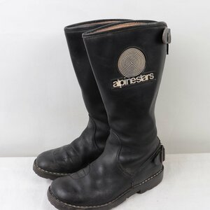 イタリア製 アルパインスターズ 38/ 23.5cm 位 ヴィンテージ alpinestars バイクブーツ ストラップ 黒 ブラック レディース 中古 eb1108