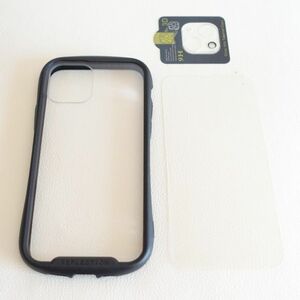 【3点セット】iPhone13 リフレクションケース+強化ガラスフィルム+カメラレンズ保護ガラス ブラック ガラス 透明