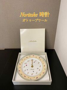  A778【新品】Noritake ノリタケ 壁掛け時計 皿時計 中古 稼働品 21cm 皿時計 ガトゥープワール 置き時計　スタンド付き