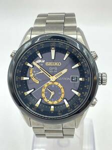 【セイコー　1円～】　◎SEIKO◎　7X52-0AA0　アストロン　デイト　ソーラー　腕時計　稼働　メンズ　E65U63