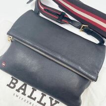 1円【超希少 極美品】バリー BALLY メンズ ビジネス ショルダーバッグ ボディ トレスポ ロゴ レザー 本革 ブラック 黒色 A4◎ 斜めがけ 鞄_画像1