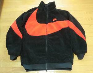 NIKE BIG SWOOSH BOA JACKET ナイキ ビッグ スウォシュ ボア ジャケット 黒x赤 ブルズカラー L