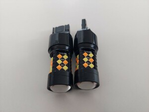 12V LED T20 ダブル ウインカー ポジション ツインカラー ホワイトxアンバー 2個セット スモール ウィンカーウィンカーポジションランプ