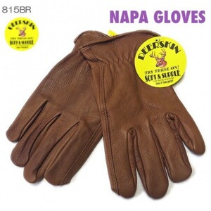 送料無料★格安! NAPA GLOVES ナパ 鹿革 ディア グローブ プレーン 815BRN-M ブラウン 茶 バイカー 旧車 ロングセラー 柔らかい 滑らか