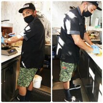 送料0 【COOKMAN】クックマン Chef Pants Short Cargo シェフパンツ ショート カーゴ 231-11931 Ripstop Camo Green (Tiger) (UNISEX)-L_画像3