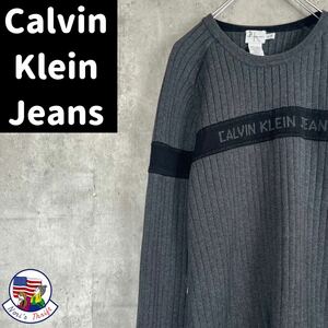  очень популярный Calvin Klein джинсы Logo хлопок вязаный USA б/у одежда 1328