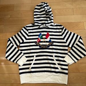 POLO RALPH LAUREN CROSS FLAG HOODIE ポロ ラルフローレン クロスフラッグ パーカー L ホワイト