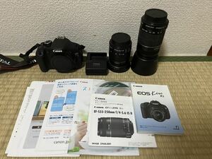 【処分価格】【訳あり】【内部に汚れ傷有り】Canon EOS Kiss X5 眼 ダブル レンズ EF 18-55 mm 55-250mm