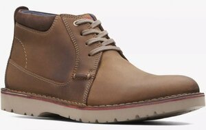 CLARKS 27cm チャッカ プレーン ブーツ ダークタン レザー レースアップ スニーカー ワーク ビジネス レザー スーツ スニーカー 116clks8