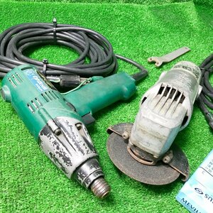 ク梯b261 日立/HITACHI■電動 電気 インパクトドライバー 軸径φ10mm『WH10VA2』10mコード付き/100ｍｍ ディスクグラインダ ★ 計2点セット