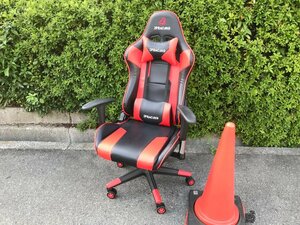 カ清e553 JPRACING ゲーミングチェア 赤x黒■耐荷重150kg リクライニング165° 肘掛上下昇降左右首振 オフィスチェア デスクチェア