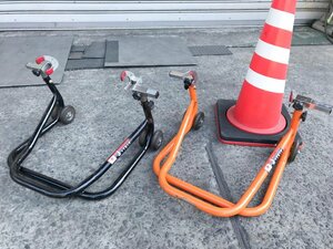 レ飯l167 J-TRIP ■バイクメンテナンススタンド ローラースタンド 高さ調整可 最低位約(390mm/360mm)最高位約(420/400mm)★2点セット