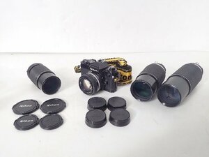 Nikon ニコン 一眼レフカメラ FE + レンズ4本（50mm、75-150mm、80-200mm、100-300mm） ★ 6C381-9