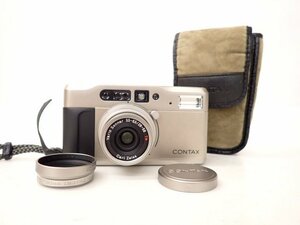 CONTAX コンタックス コンパクトフィルムカメラ TVS Vario-Sonnar 28-56mm F3.5-6.5 T* メタルフード/ソフトケース付き □ 6BD55-7