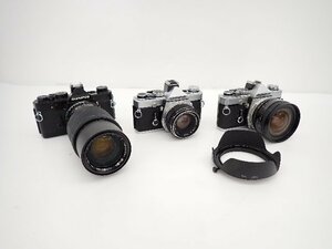 OLYMPUS/オリンパス フィルム一眼レフカメラ OM-SYSTEM OM-1 シルバー/ブラック/OM-1N +レンズ3本付 ∽ 6C6B6-5