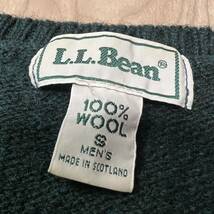 ★本場スコットランド製★90s L.L.Bean エルエルビーン 長袖 ニット セーター グリーン 緑 メンズ サイズS ビンテージ ヴィンテージ R-5227_画像3