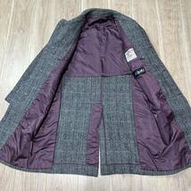 ★レア★Harris Tweed ハリスツイード ステンカラーコート 毛 ウール100% メンズ wood mist ビンテージ ヴィンテージ グレー R-5264_画像4