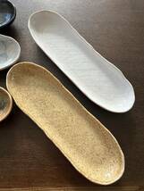 ◆日本製◆長皿　5枚セット　長方楕円皿　長皿　日本料理　懐石料理　刺身皿　焼物皿　寿司皿 3枚は未使用　2枚は1度使用_画像3