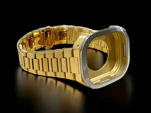  Apple часы Ultra покрытие Apple Watch ultra 49mm нержавеющая сталь ремень частота кейс 49 мм / Gold серебряный 
