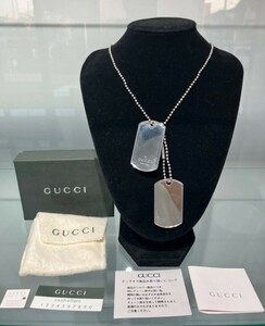 【ITK8S1ABCBKI】GUCCI グッチ シルバードックタグネックレス SV925 Ag