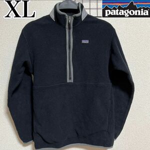 値下げ Patagonia ハーフジップ 黒 XL フリース スナップT 防寒 フリースジャケット パタゴニア アウトドア 古着