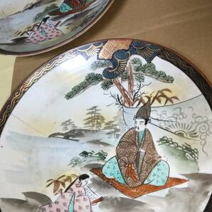 九谷焼 6枚 セット アンティーク レトロ 皿 戦国時代絵 絵皿の画像4