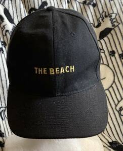 激安です♪冬もやっぱり海だねー♪キャップ【THE BEACH ザ・ビーチ】黒色スナップバック 帽子CAP/フリーサイズ/男女OKユニセックス仕様