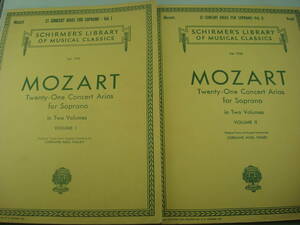 送料無料★洋書 2冊セット Mozart モーツァルト 21 Concert Arias for Soprano ソプラノのための21のコンサート・アリア Vol.1+Vol.2