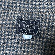 DALEE'S & CO ダリーズ ヴィンテージ ウールコットンシャツ ハウンドトゥース 千鳥格子 20s 30s ブラウン× グリーン チンスト マチ_画像3