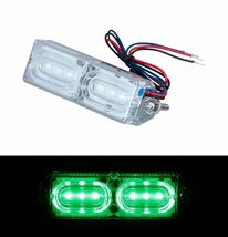 LEDツインストロボマーカー　クリア/グリーン（緑）　12V/24V共用　左右同時フラッシュと左右交互フラッシュを選択（534633）_画像1