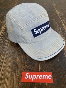 極美品 SUPREME 「Denim Camp Cap」Dirty Indigo ２３ss 正規品 シュプリーム キャップ 