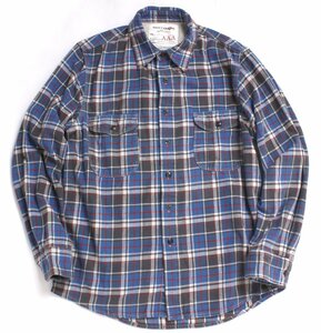 KATO'AAA チェックワークシャツ sizeM ブルー×レッド LOT-AS039 カトートリプルエー 長袖 シャツ