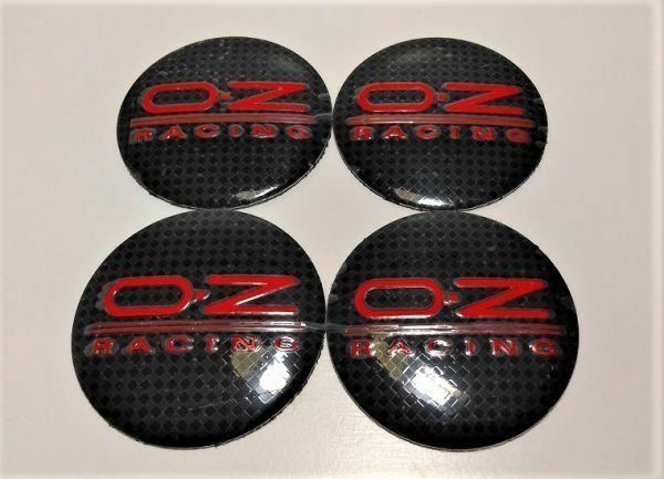 【送料無料】O・Z Racing Logo カーボン調 ブラック センター ホイールキャップ シール 赤・黒 56㎜ 4枚セット 1台分 O・Z レーシング 新品