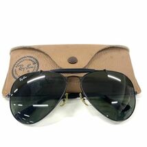 Q648-Z10-128 ◎ Ray-Ban レイバン OUTDOORSMAN アウトドアーズマン ティアドロップ ボシュロム サングラス ケース付き 58□15-130 小物 ④_画像1