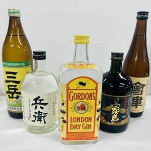 R253-9999 ■【未開栓】會津 日本酒 本醸造辛口 本格芋焼酎 黒霧島 薩摩焼酎 屋久島産 三岳 米焼酎 兵衛 灘五郷 沢の鶴 5点まとめ お酒 ②