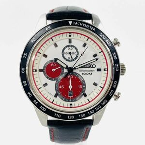 S614-M1-2411 ◎ SEIKO セイコー CHRONOGRAPH クロノグラフ クオーツ 稼動 3針 約43mm メンズ 腕時計 7T92-0NX0 ホワイト文字盤 時計 ④