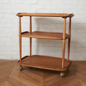 IZ73552N*Ercol tea Toro Lee Wagon a- call 3 step side table caster L m beech natural wood natural Britain Vintage 