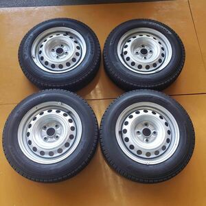 【6064】★【送料無料】★ 165/80R14 88/86N LT 4本セット、冬タイヤYOKOHAMA ICE GUARD IG91【2021年】スチールホイール 14x5J PCD100/4H