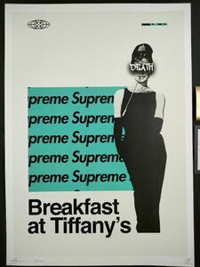 世界限定100枚 DEATH NYC アートポスター 23 オードリーヘップバーン Audrey Hepburn ティファニーで朝食を Supreme ポップ