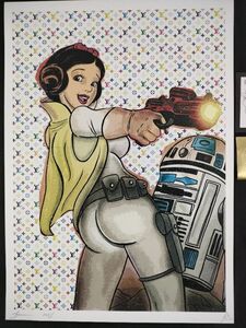 世界限定100枚 DEATH NYC アートポスター 30 白雪姫 ディズニー STAR WARS スターウォーズ R2 D2 LV ポップアート