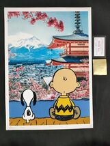 世界限定100枚 DEATH NYC アートポスター 34 SNOOPY スヌーピー チャーリーブラウン 浅間神社 富士山 桜 ポップアート_画像2