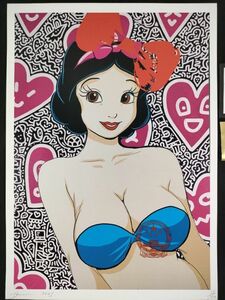 世界限定100枚 DEATH NYC アートポスター 32 白雪姫 ディズニー プリンセス Keith Haring キースへリング ポップアート