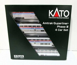 ■【車両美品】KATO Nゲージ 106-3518 Amtrak Superliner Phase III ４両セット B 外国車両 ◆ カトー