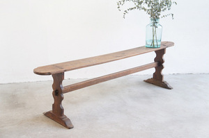  Франция античный дерево bench / античный bench / Vintage bench /p Limitee .b/3 местный ./ Cafe / следы lie/ голубой ta ритм /2 человек 