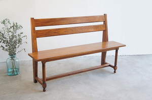  Франция античный дерево bench / античный bench / Vintage bench /2 местный ./ Cafe / bench стул / голубой ta ритм / Rene ga желтохвост L 